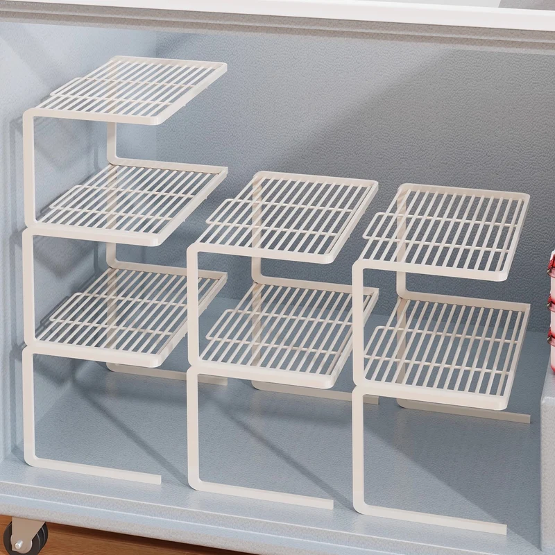 Kompakter dreistufiger slatted Metall Theken-Pantry-Organizer