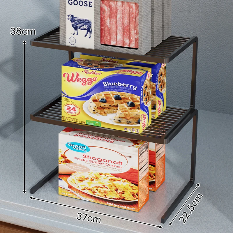 Kompakter dreistufiger slatted Metall Theken-Pantry-Organizer