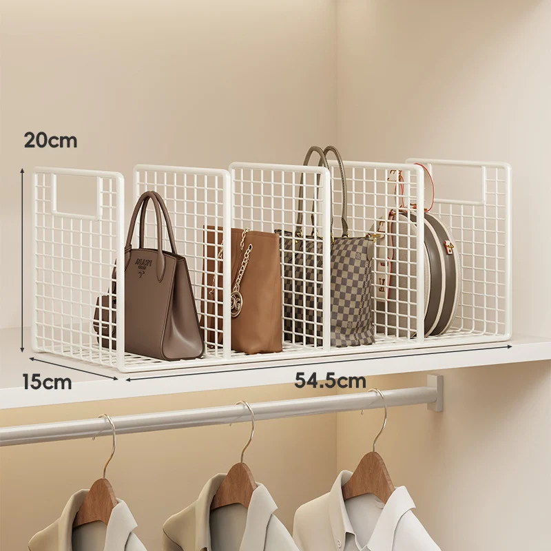 Verstellbarer Drahtgitterregal-Trenner und Handtaschen-Organizer