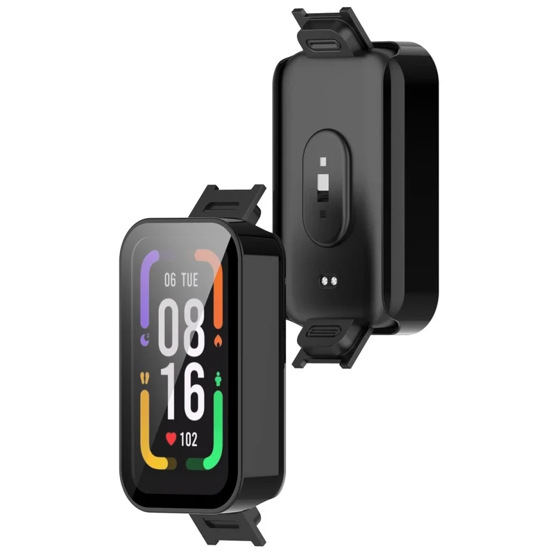 Schützend Xiaomi Redmi Smart Band Pro Hülle mit Displayschutz in Plastik und Gehärtetes Glas