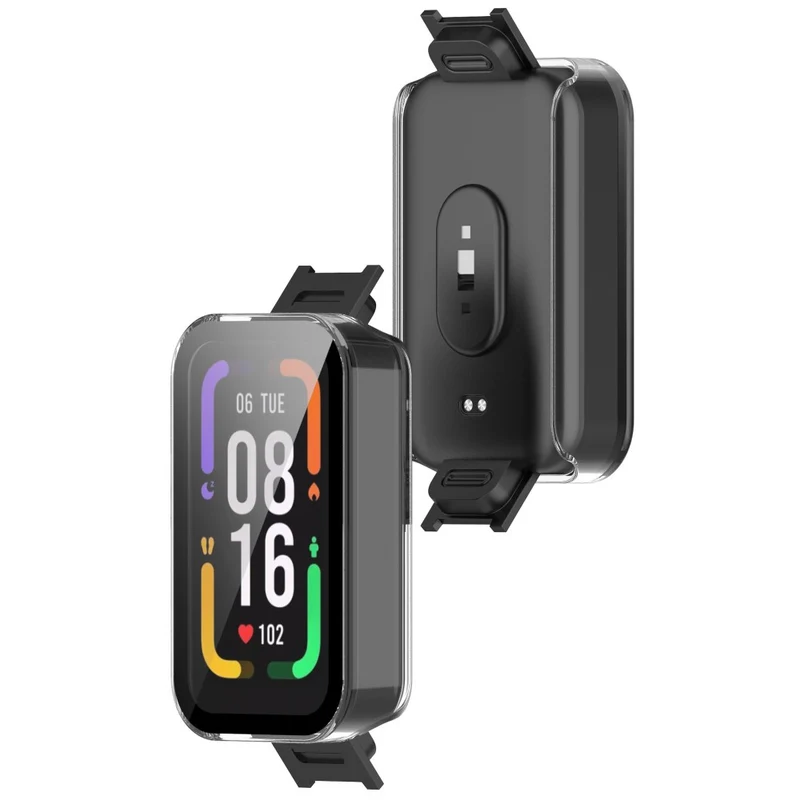 Schützend Xiaomi Redmi Smart Band Pro Hülle mit Displayschutz in Plastik und Gehärtetes Glas