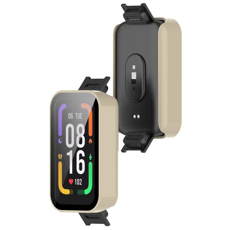 Schützend Xiaomi Redmi Smart Band Pro Hülle mit Displayschutz in Plastik und Gehärtetes Glas
