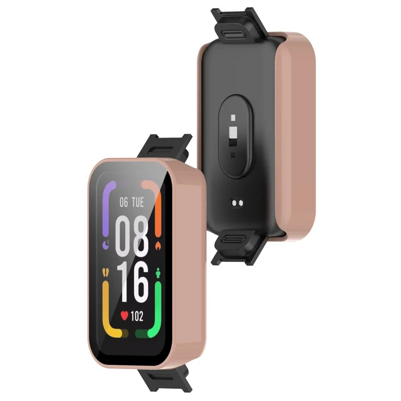 Schützend Xiaomi Redmi Smart Band Pro Hülle mit Displayschutz in Plastik und Gehärtetes Glas