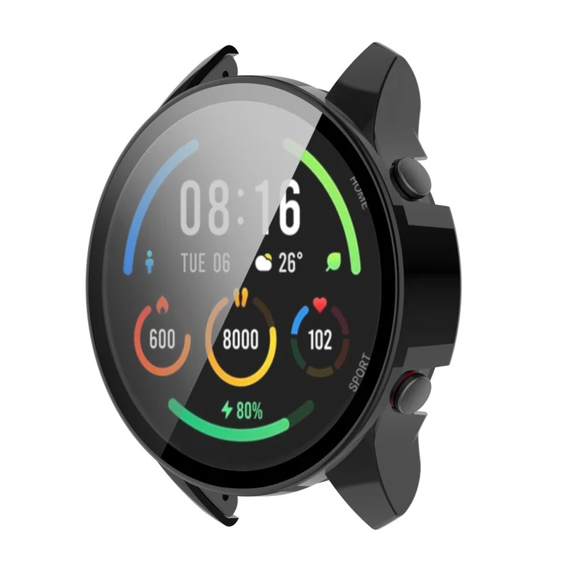 Großartig Xiaomi Mi Watch Color Sports Hülle mit Displayschutz in Plastik und Gehärtetes Glas