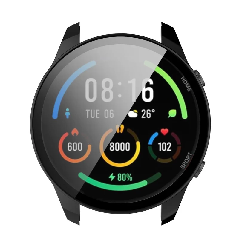 Großartig Xiaomi Mi Watch Color Sports Hülle mit Displayschutz in Plastik und Gehärtetes Glas