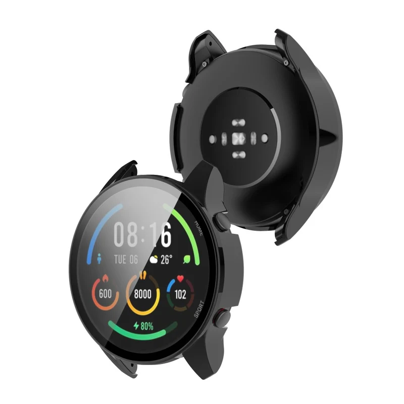 Großartig Xiaomi Mi Watch Color Sports Hülle mit Displayschutz in Plastik und Gehärtetes Glas