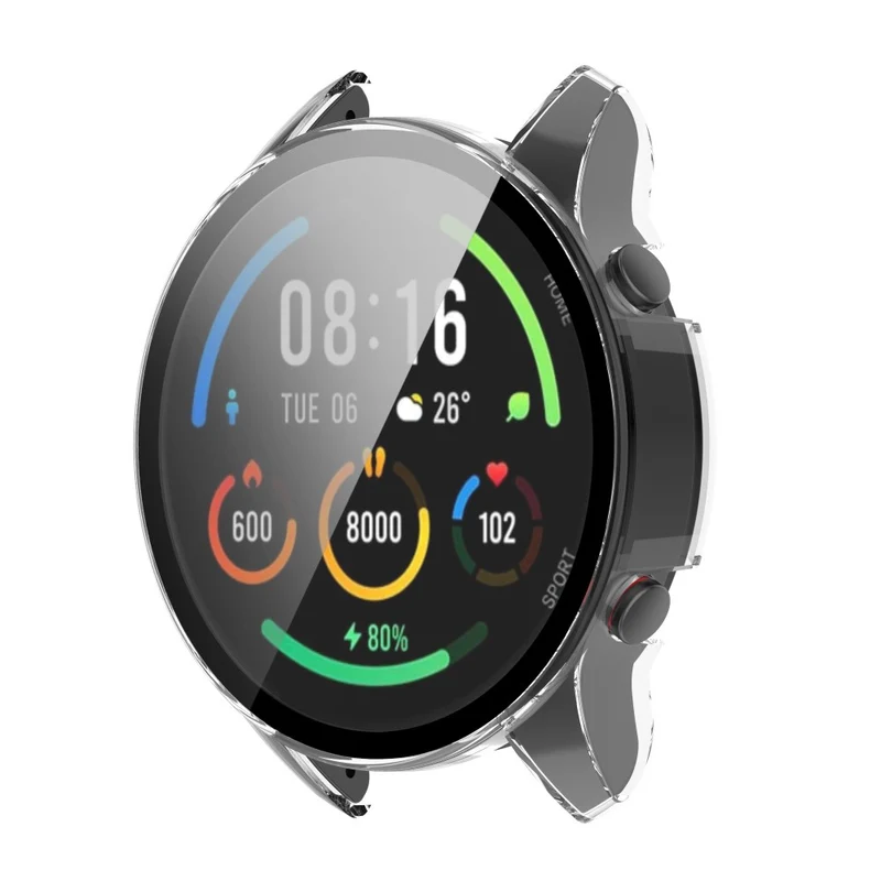 Großartig Xiaomi Mi Watch Color Sports Hülle mit Displayschutz in Plastik und Gehärtetes Glas