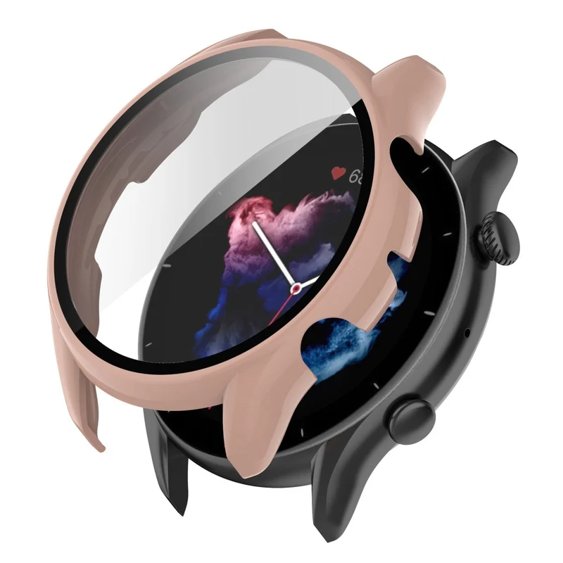 Supersauber Amazfit GTR 3 / Amazfit GTR 3 Pro Universell Hülle mit Displayschutz in Plastik und Gehärtetes Glas