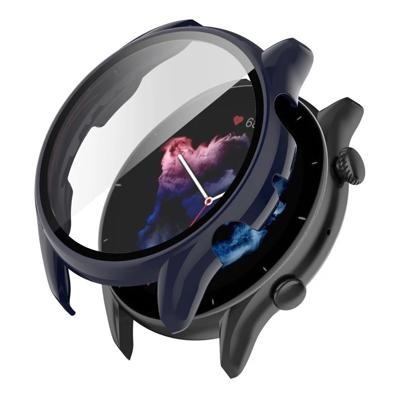 Supersauber Amazfit GTR 3 / Amazfit GTR 3 Pro Universell Hülle mit Displayschutz in Plastik und Gehärtetes Glas
