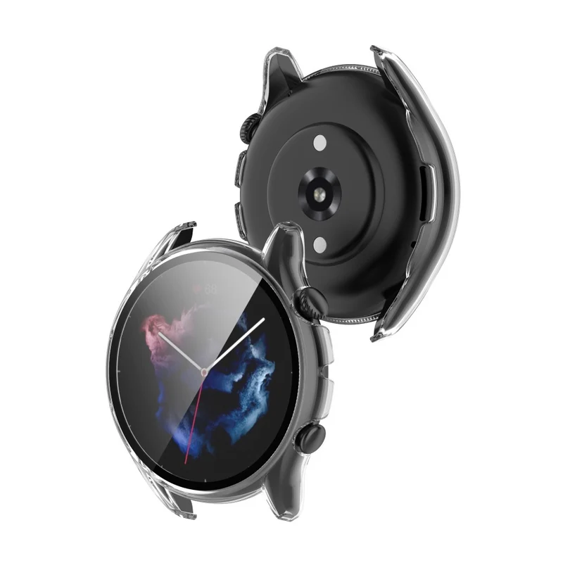 Supersauber Amazfit GTR 3 / Amazfit GTR 3 Pro Universell Hülle mit Displayschutz in Plastik und Gehärtetes Glas
