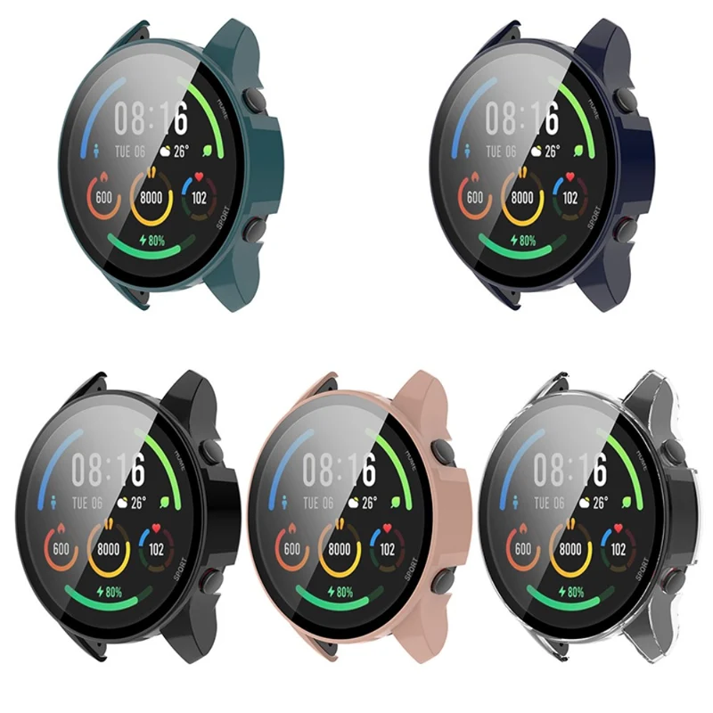 Absolut Modisch Xiaomi Mi Watch Color Sports Hülle mit Displayschutz in Plastik und Gehärtetes Glas
