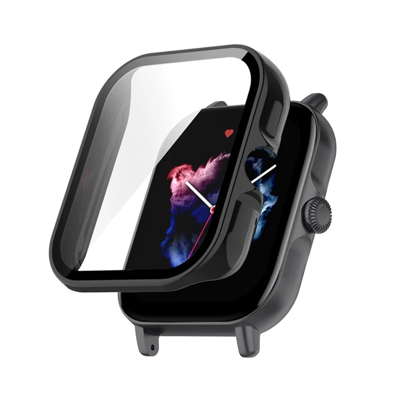 Super Stylisch Amazfit GTS 3 Hülle mit Displayschutz in Plastik und Gehärtetes Glas