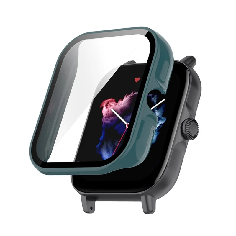 Super Stylisch Amazfit GTS 3 Hülle mit Displayschutz in Plastik und Gehärtetes Glas