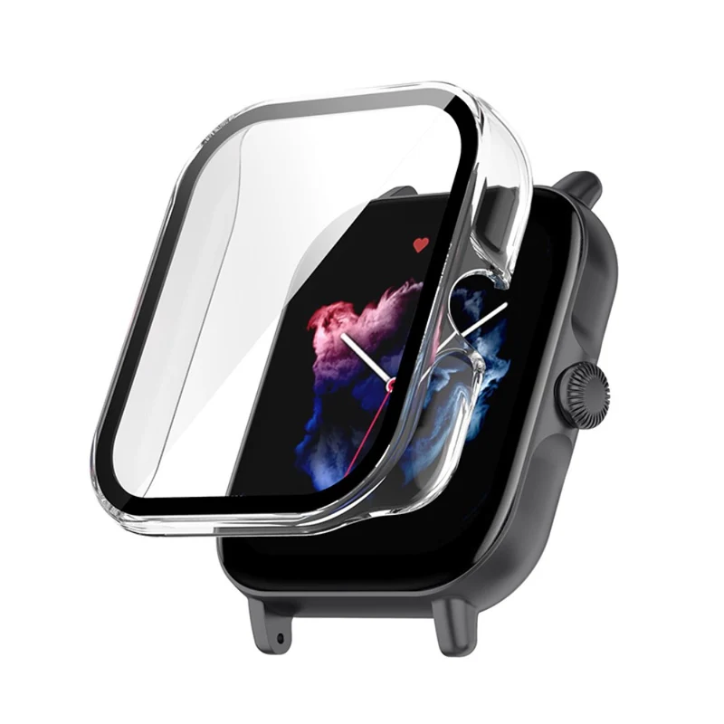 Super Stylisch Amazfit GTS 3 Hülle mit Displayschutz in Plastik und Gehärtetes Glas