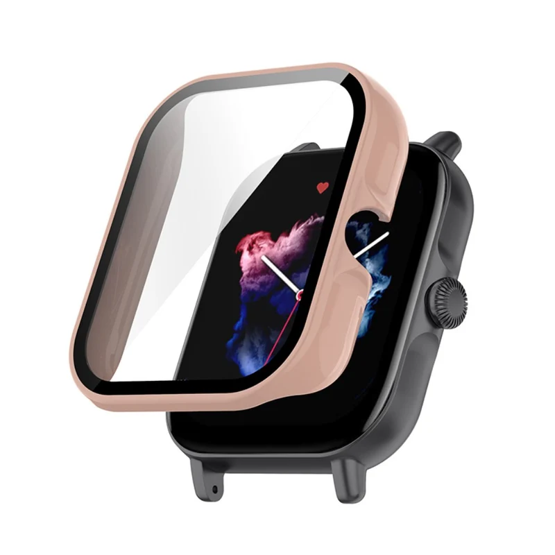 Super Stylisch Amazfit GTS 3 Hülle mit Displayschutz in Plastik und Gehärtetes Glas