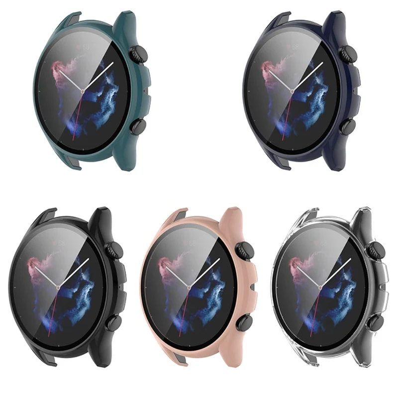 Absolut Modisch Amazfit GTR 3 / Amazfit GTR 3 Pro Universell Hülle mit Displayschutz in Plastik und Gehärtetes Glas