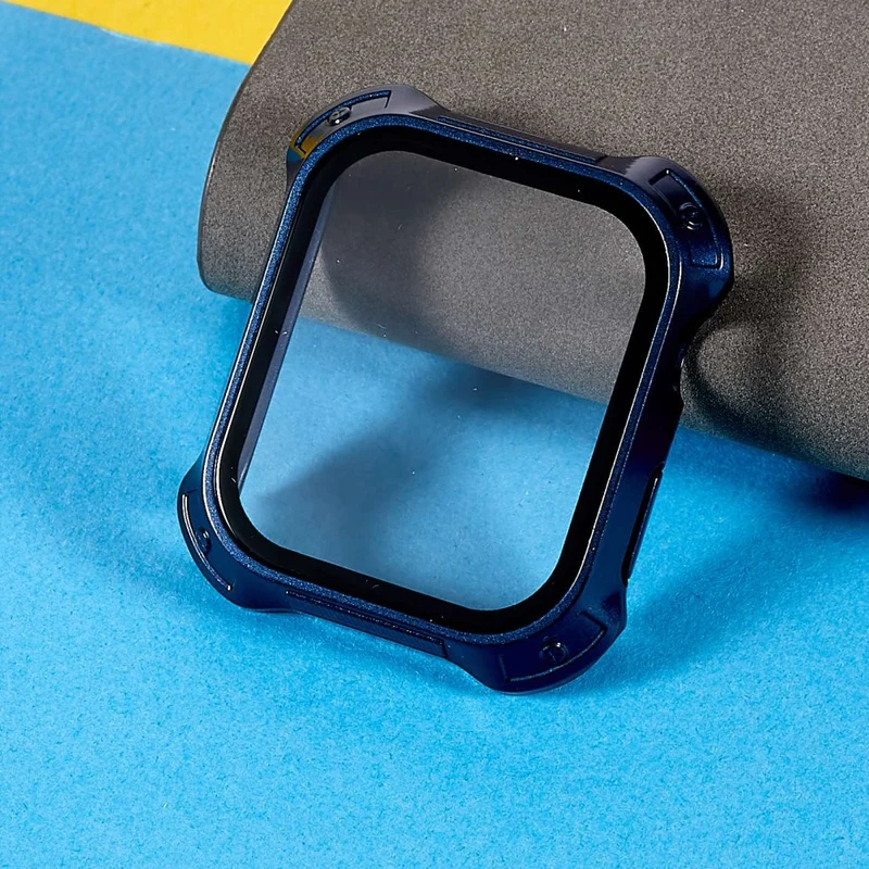 Schützend Apple Watch Series 7 41mm Hülle mit Displayschutz in Plastik und Gehärtetes Glas
