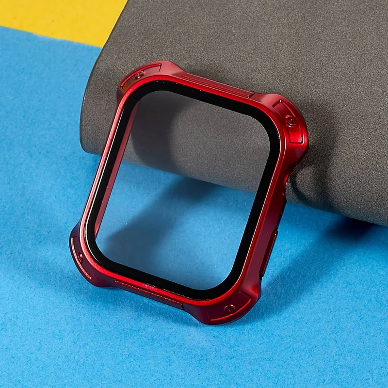 Supersauber Apple Watch Series 7 45mm Hülle mit Displayschutz in Plastik und Gehärtetes Glas
