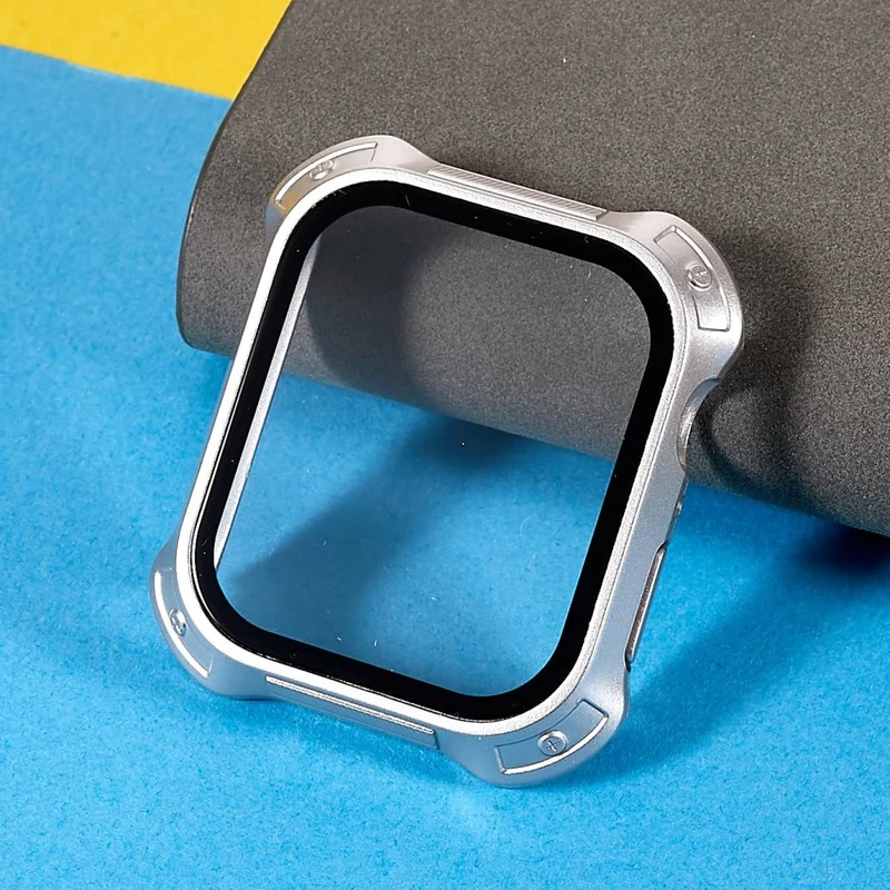 Supersauber Apple Watch Series 7 45mm Hülle mit Displayschutz in Plastik und Gehärtetes Glas