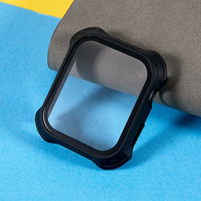 Stilvoll Apple Watch Series 7 41mm Hülle mit Displayschutz in Plastik und Gehärtetes Glas