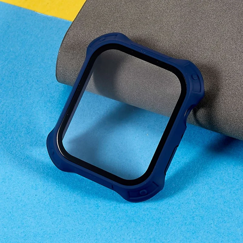 Stilvoll Apple Watch Series 7 41mm Hülle mit Displayschutz in Plastik und Gehärtetes Glas