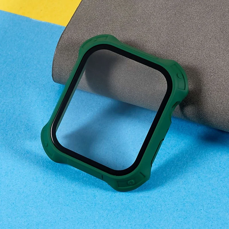 Stilvoll Apple Watch Series 7 41mm Hülle mit Displayschutz in Plastik und Gehärtetes Glas