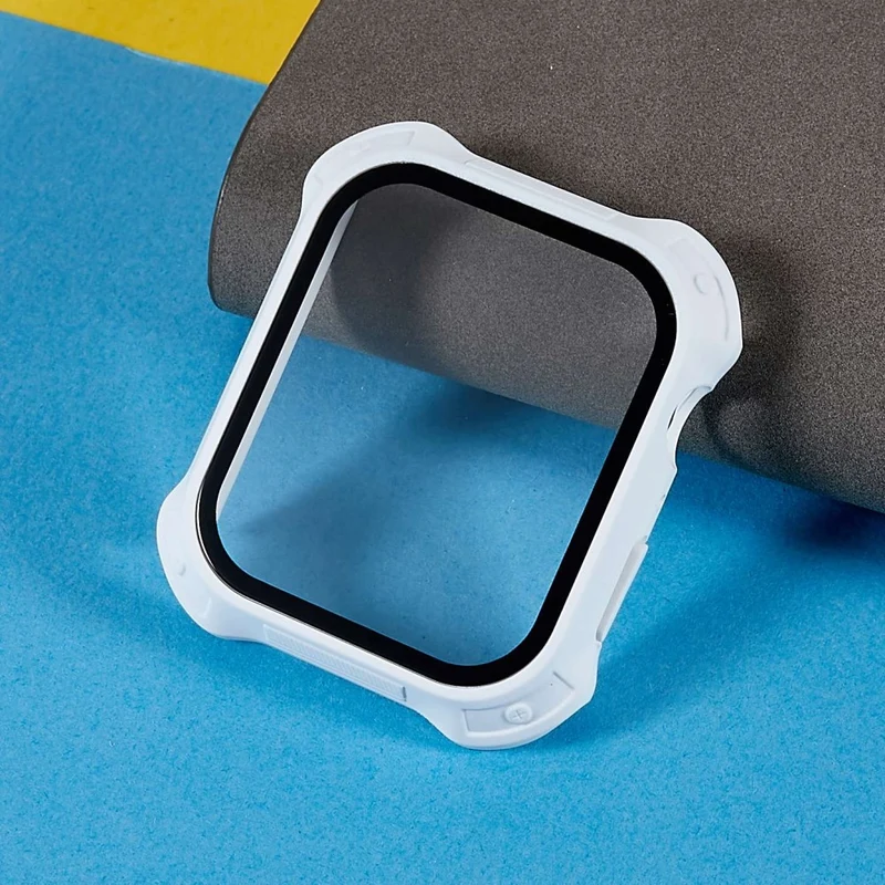 Stilvoll Apple Watch Series 7 41mm Hülle mit Displayschutz in Plastik und Gehärtetes Glas