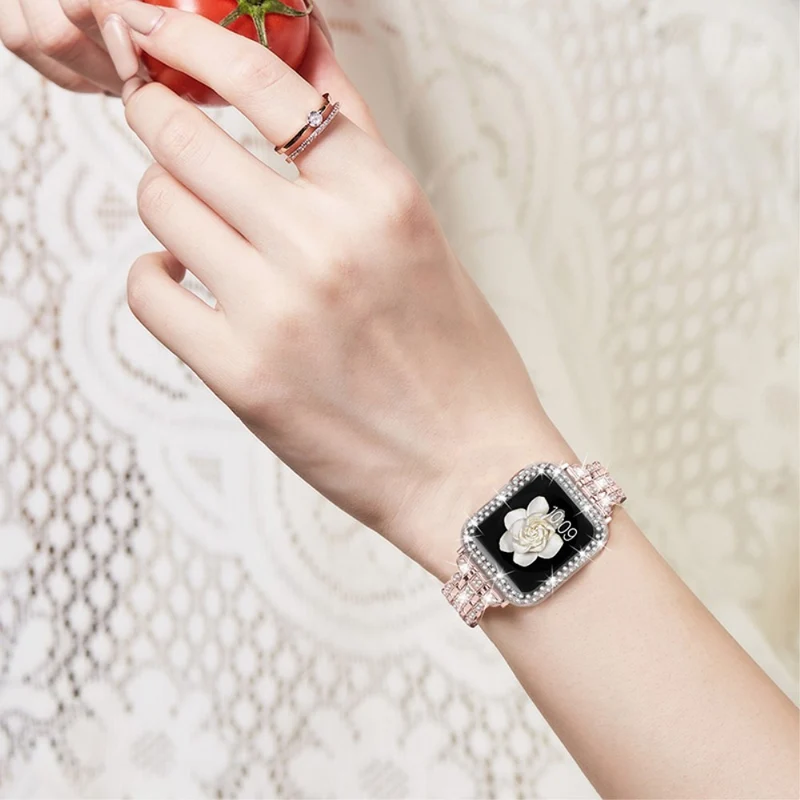 Sehr angenehm Universell Apple Metall und Strass armband