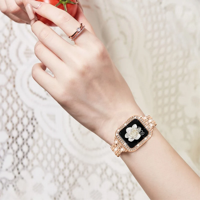 Sehr angenehm Universell Apple Metall und Strass armband