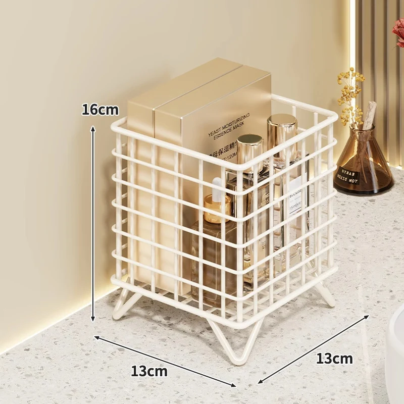 Quadratischer Metalldraht-Waschtisch-Organizer mit erhöhten Beinen