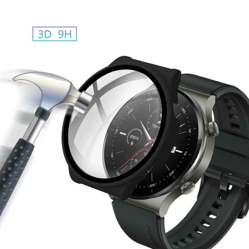 Unglaublich Stylisch Huawei Watch GT 2 Pro Hülle mit Displayschutz in Plastik und Gehärtetes Glas