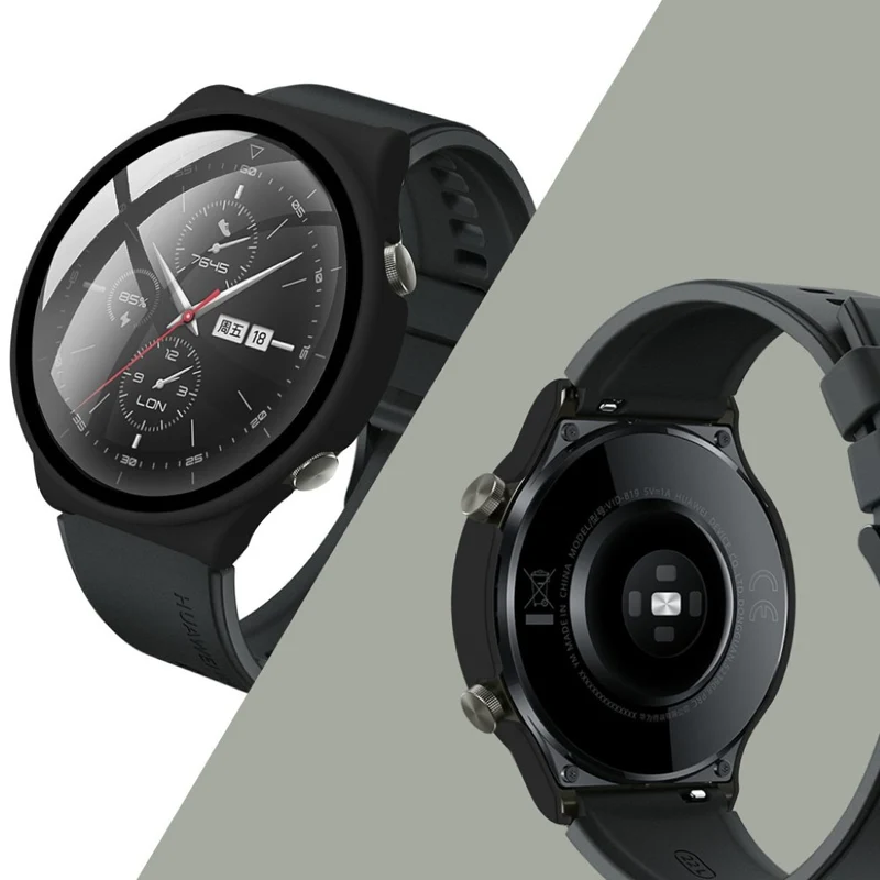 Unglaublich Stylisch Huawei Watch GT 2 Pro Hülle mit Displayschutz in Plastik und Gehärtetes Glas