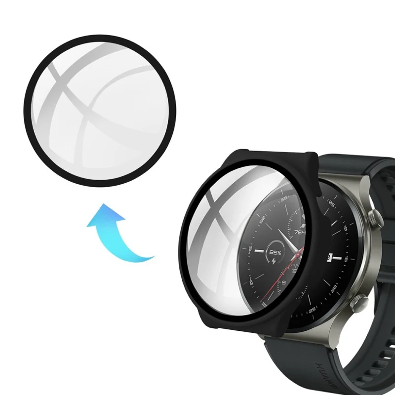 Unglaublich Stylisch Huawei Watch GT 2 Pro Hülle mit Displayschutz in Plastik und Gehärtetes Glas