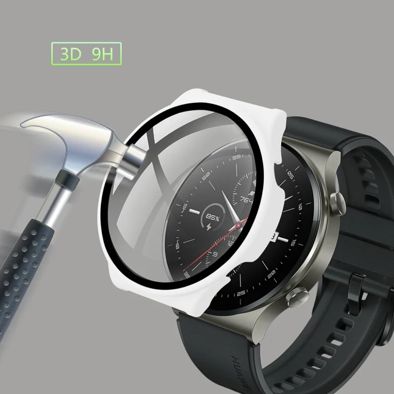Unglaublich Stylisch Huawei Watch GT 2 Pro Hülle mit Displayschutz in Plastik und Gehärtetes Glas