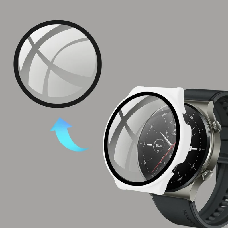 Unglaublich Stylisch Huawei Watch GT 2 Pro Hülle mit Displayschutz in Plastik und Gehärtetes Glas