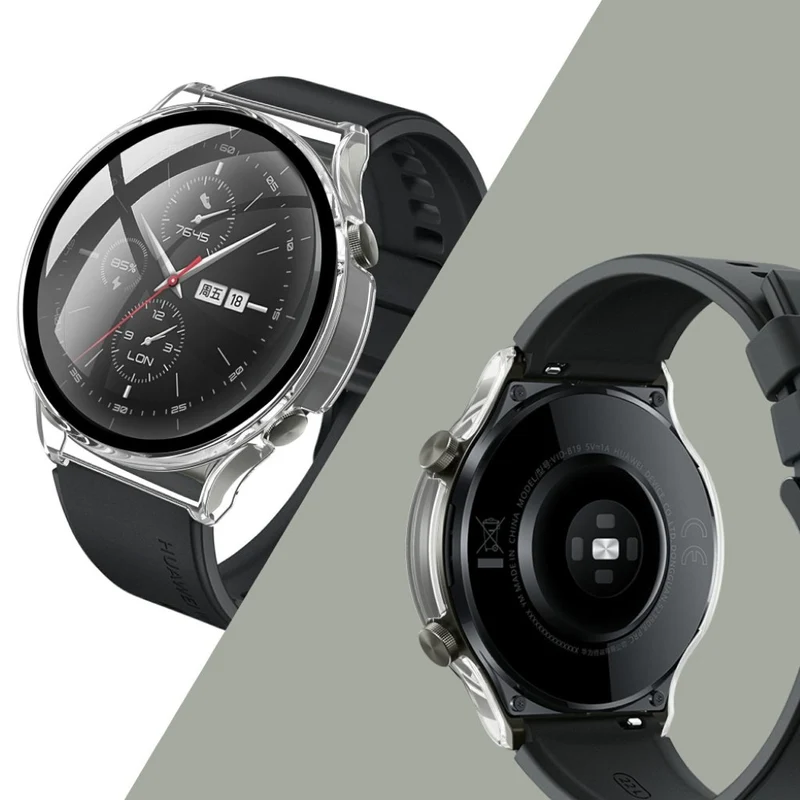 Unglaublich Stylisch Huawei Watch GT 2 Pro Hülle mit Displayschutz in Plastik und Gehärtetes Glas