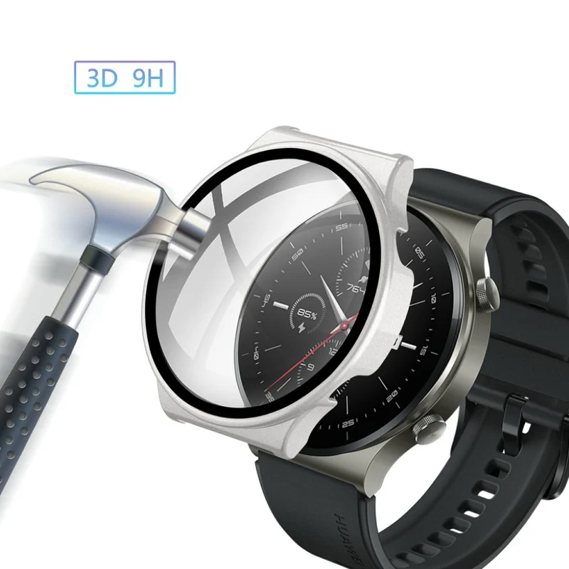 Unglaublich Stylisch Huawei Watch GT 2 Pro Hülle mit Displayschutz in Plastik und Gehärtetes Glas