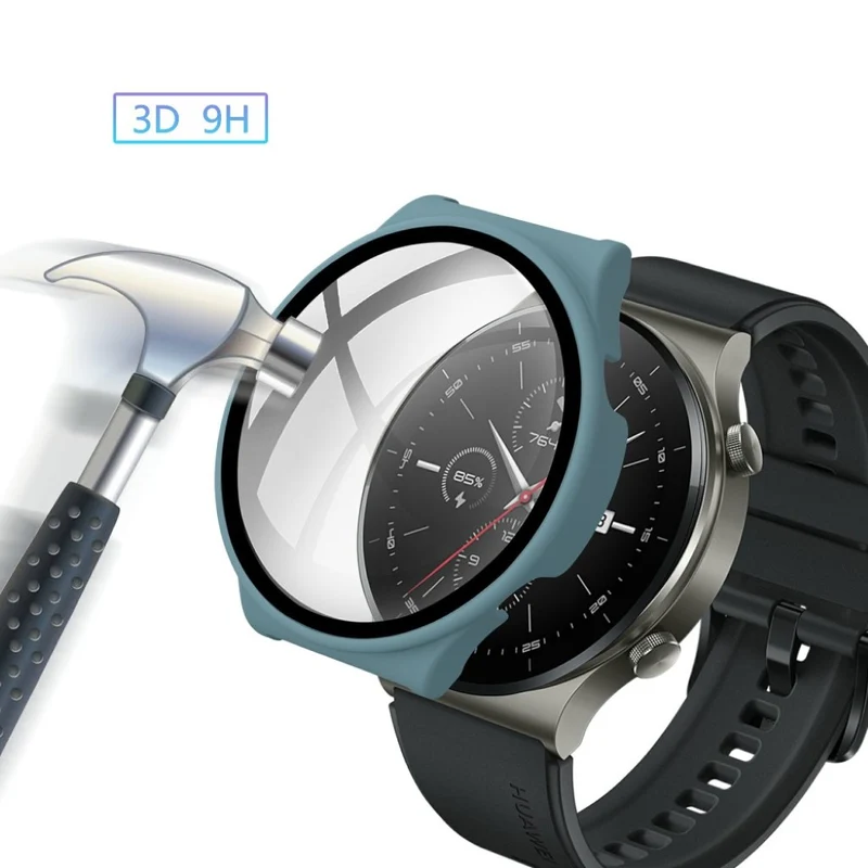 Unglaublich Stylisch Huawei Watch GT 2 Pro Hülle mit Displayschutz in Plastik und Gehärtetes Glas