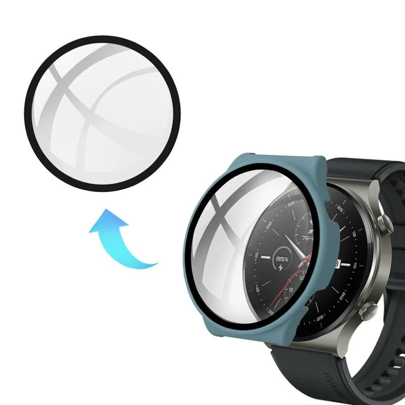 Unglaublich Stylisch Huawei Watch GT 2 Pro Hülle mit Displayschutz in Plastik und Gehärtetes Glas