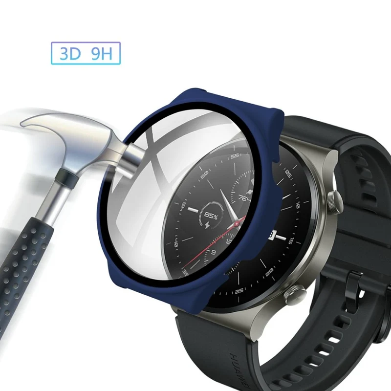 Unglaublich Stylisch Huawei Watch GT 2 Pro Hülle mit Displayschutz in Plastik und Gehärtetes Glas