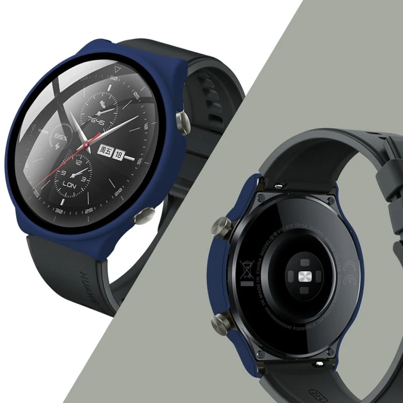 Unglaublich Stylisch Huawei Watch GT 2 Pro Hülle mit Displayschutz in Plastik und Gehärtetes Glas