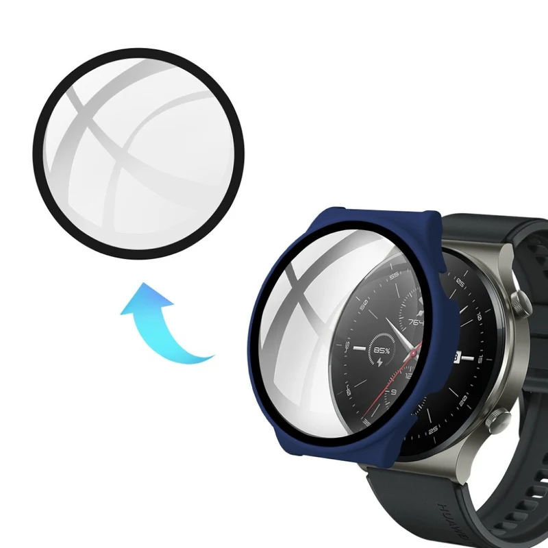 Unglaublich Stylisch Huawei Watch GT 2 Pro Hülle mit Displayschutz in Plastik und Gehärtetes Glas