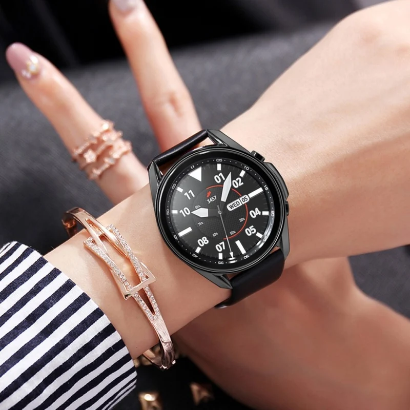 Schützend Samsung Galaxy Watch 3 (41mm) Hülle mit Displayschutz in Plastik und Gehärtetes Glas