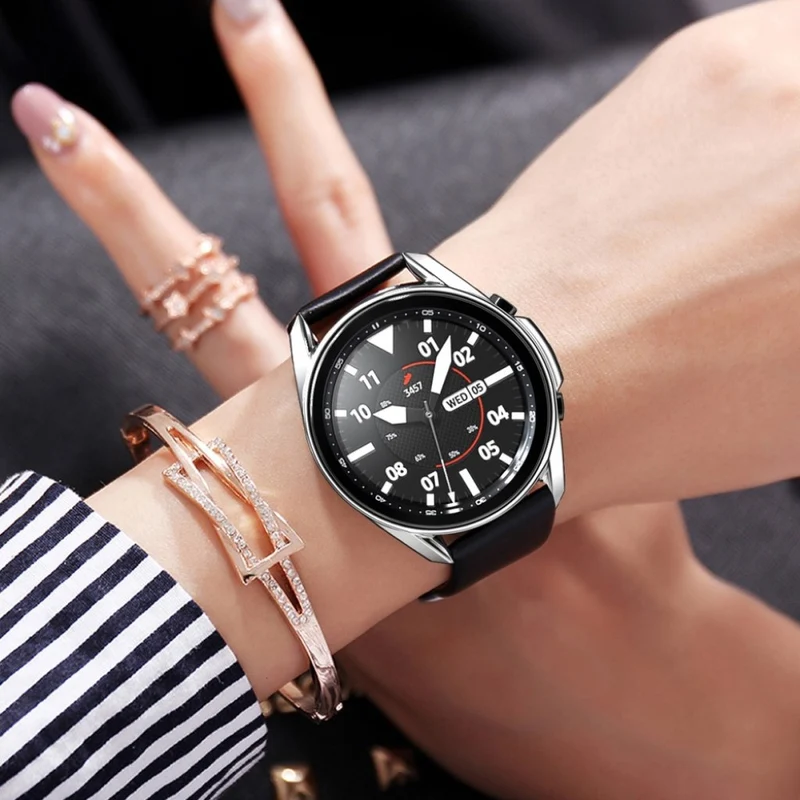 Schützend Samsung Galaxy Watch 3 (41mm) Hülle mit Displayschutz in Plastik und Gehärtetes Glas