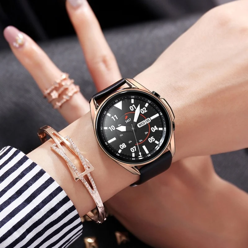 Schützend Samsung Galaxy Watch 3 (41mm) Hülle mit Displayschutz in Plastik und Gehärtetes Glas