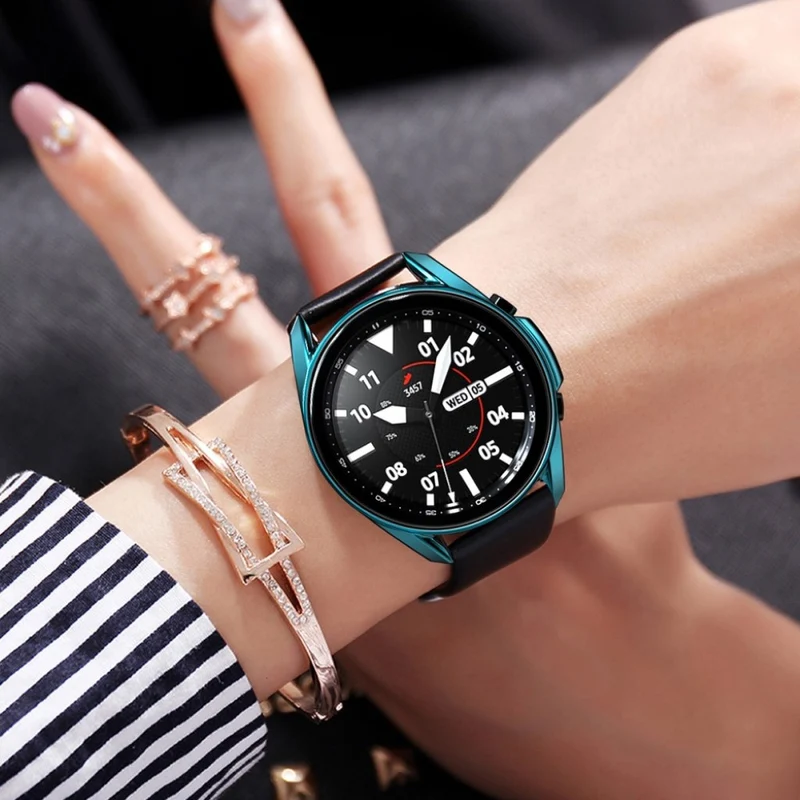 Schützend Samsung Galaxy Watch 3 (41mm) Hülle mit Displayschutz in Plastik und Gehärtetes Glas
