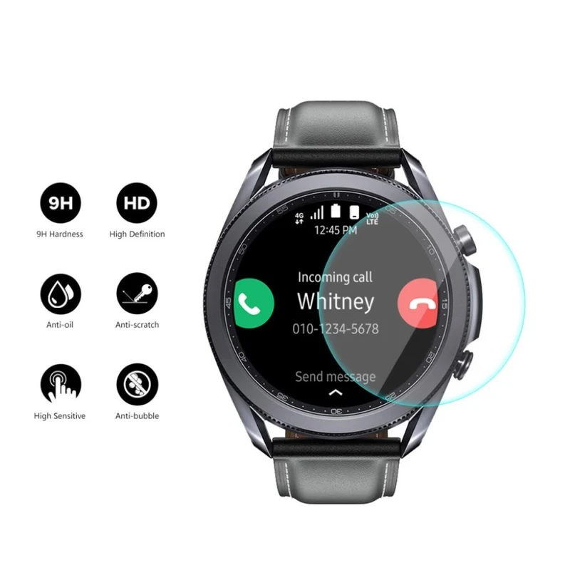 Auffallend Nett Samsung Galaxy Watch 3 (45mm) Hülle mit Displayschutz in Plastik und Gehärtetes Glas