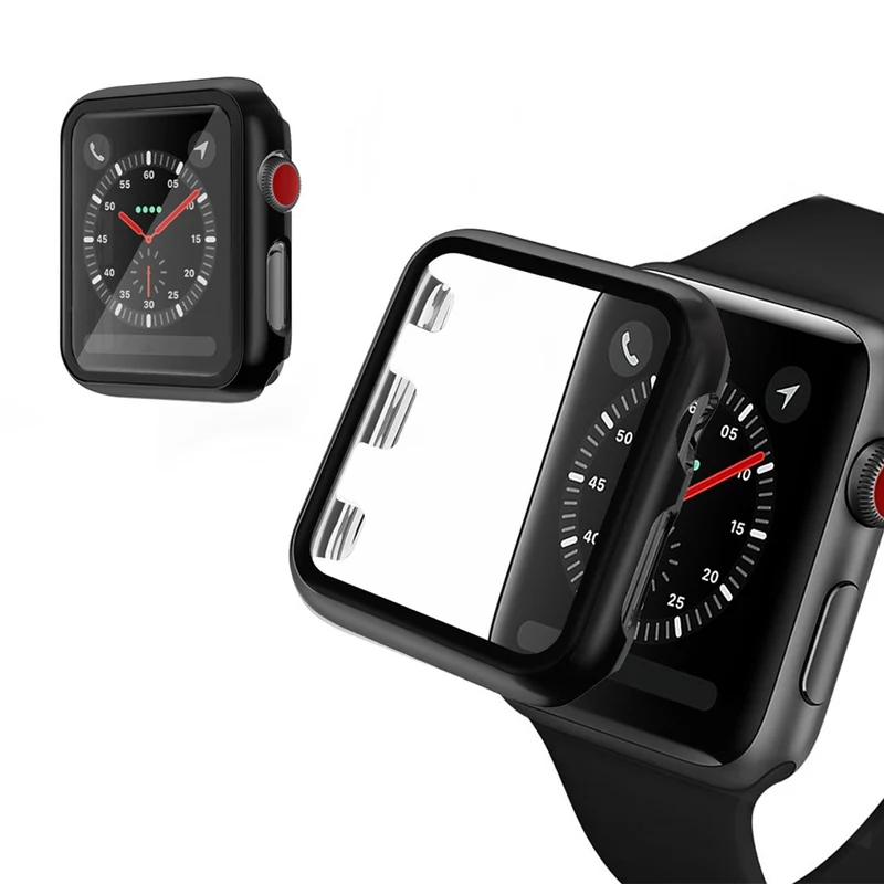 Absolut Schön Apple Watch Series 1-3 42mm Hülle mit Displayschutz in Gehärtetes Glas
