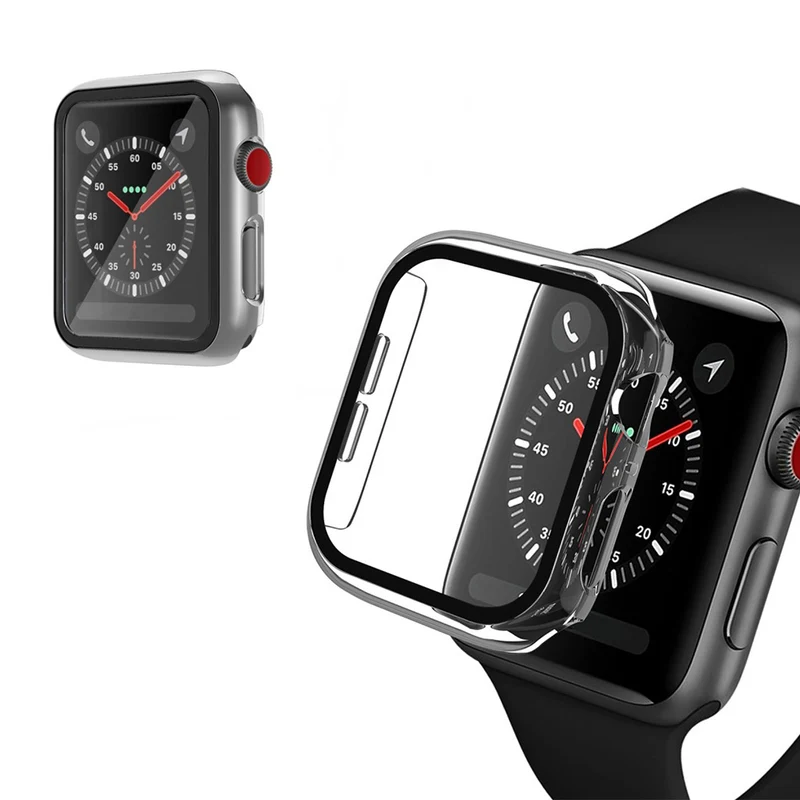 Absolut Schön Apple Watch Series 1-3 42mm Hülle mit Displayschutz in Gehärtetes Glas