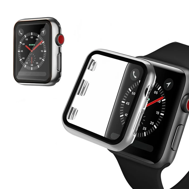 Absolut Schön Apple Watch Series 1-3 42mm Hülle mit Displayschutz in Gehärtetes Glas